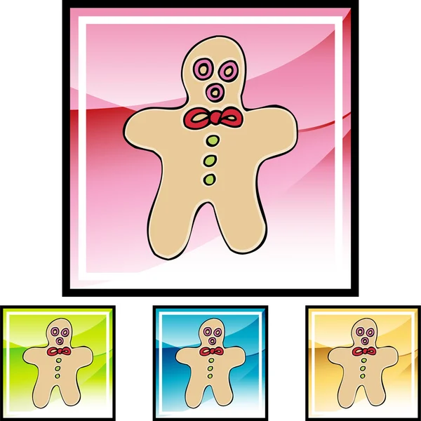 Gingerbread Man ícone web — Vetor de Stock