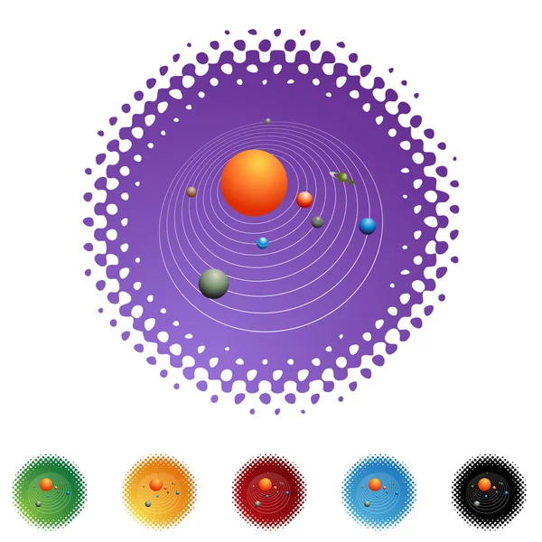 Icono web del Sistema Solar — Archivo Imágenes Vectoriales