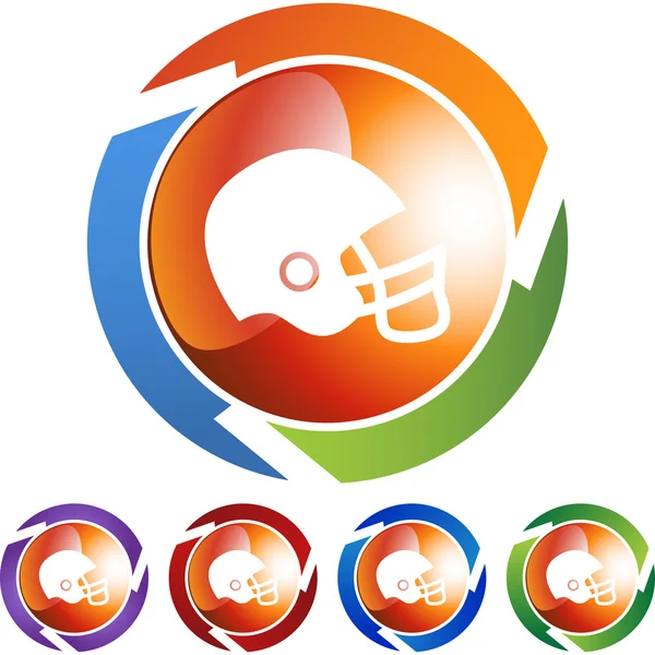 Football helmet web button — Stock Vector