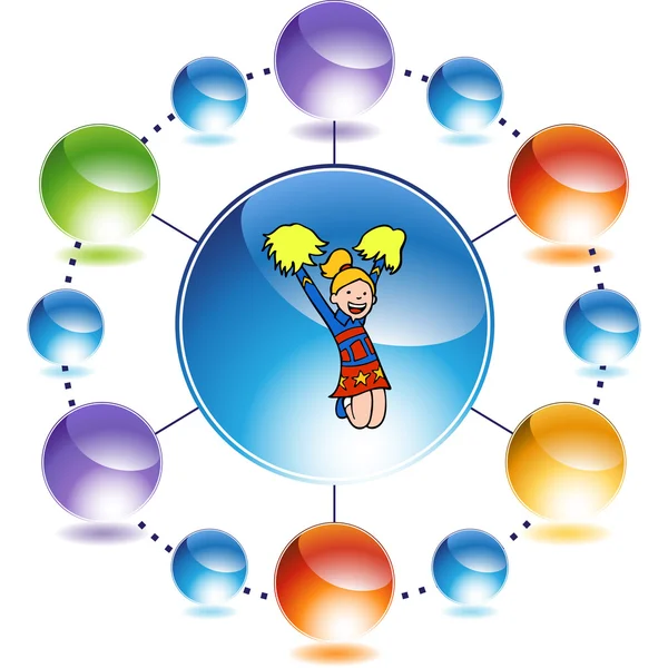 Bouton web Cheerleader — Image vectorielle