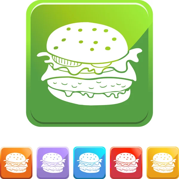 Burger icono web — Vector de stock