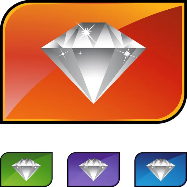 Przycisk web Diamond — Wektor stockowy