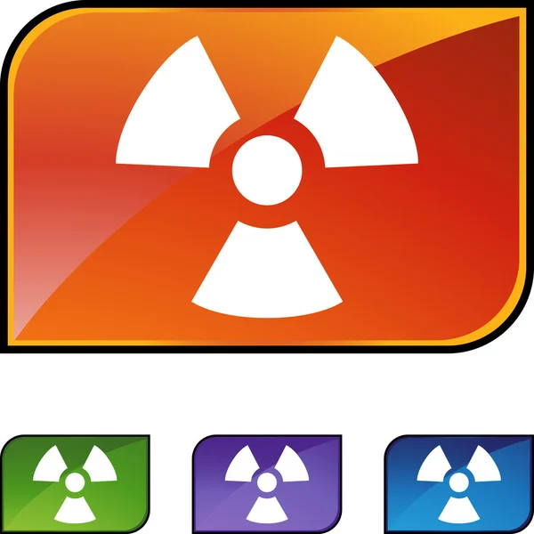 Ícone web Radioactive Warning — Vetor de Stock