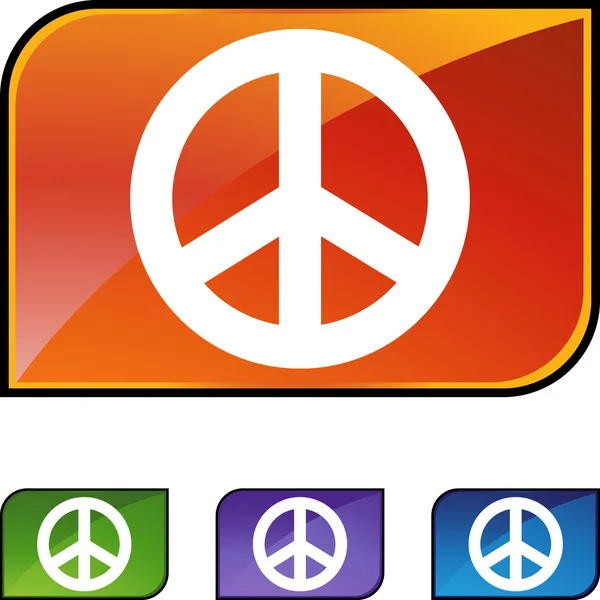 Barış işareti web düğmesi — Stok Vektör