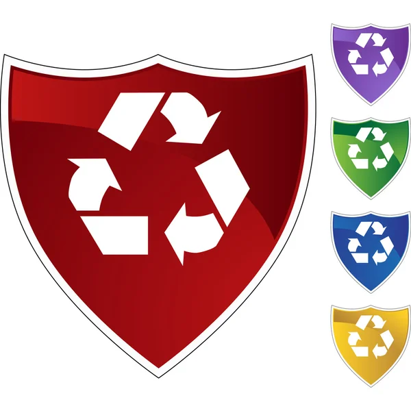 Recycling symbool web knop — Stockvector