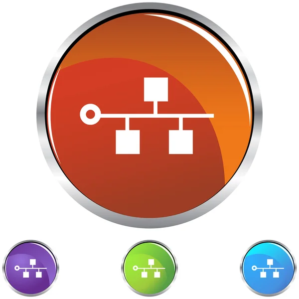 Ethernet botón de icono de columna vertebral — Vector de stock