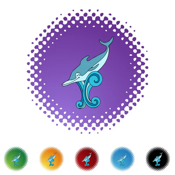 Dolfijn web pictogram — Stockvector