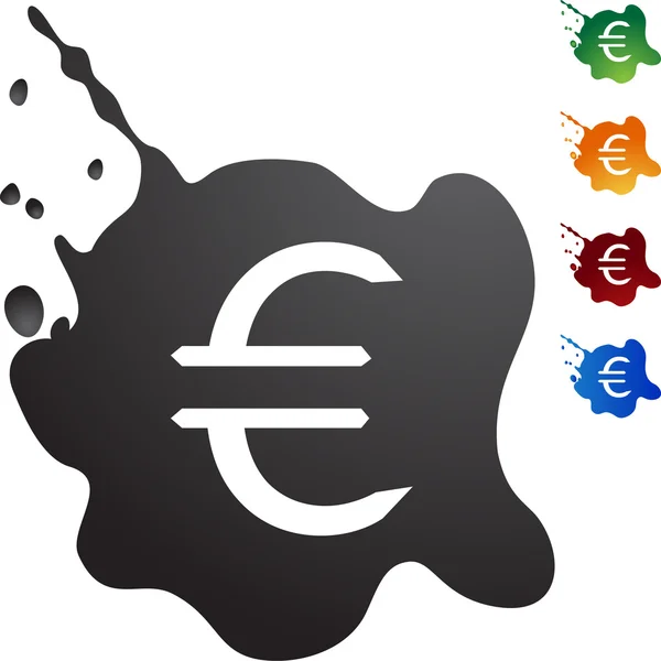 ユーロ金サイン web ボタン — ストックベクタ