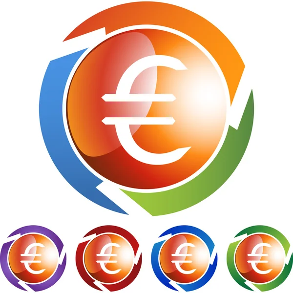 Euros Money Sign  web button — Stock Vector