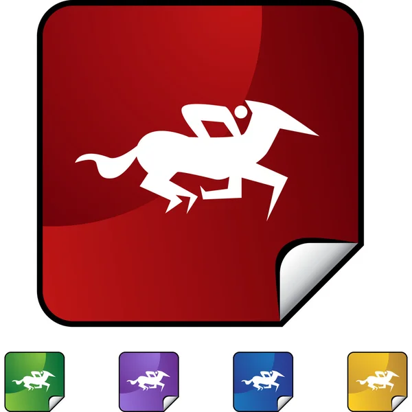 Paard jockey pictogram — Stockvector