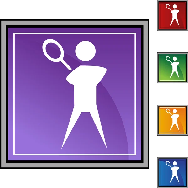 Jugador de tenis icono web — Vector de stock