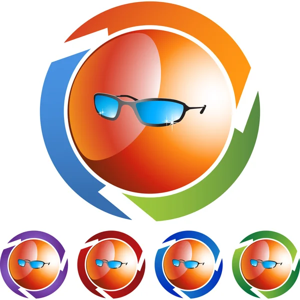 Sonnenbrille Web-Knopf — Stockvektor
