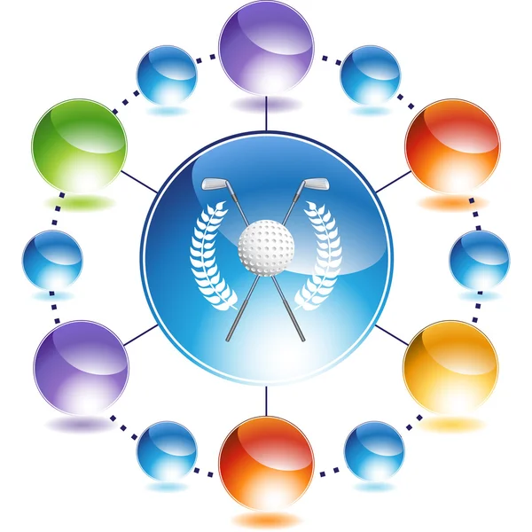 Golf Wreath web icon — Stock Vector