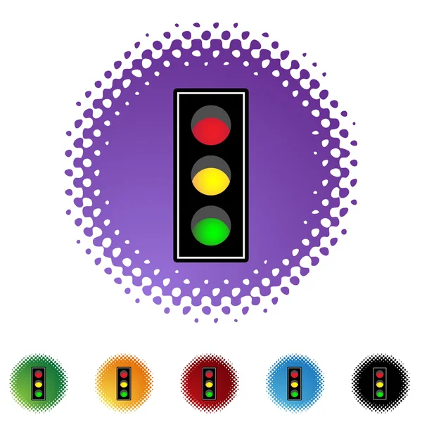 Traffic Light web button — Stock Vector