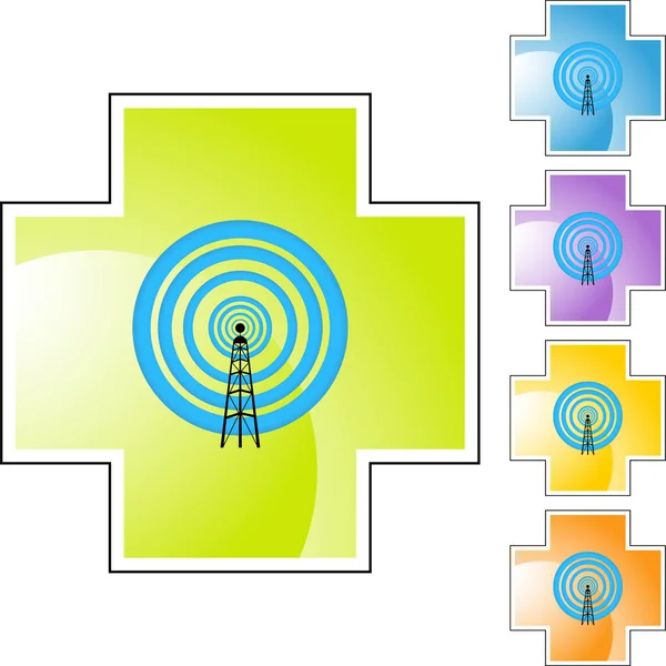 Ícone web da torre de sinal —  Vetores de Stock
