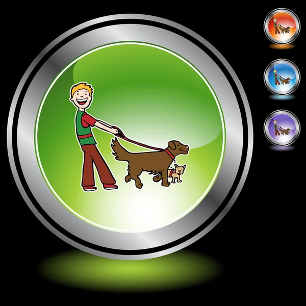 Perro Walker icono web — Archivo Imágenes Vectoriales