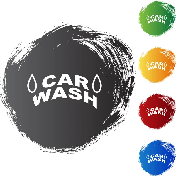 Carro Wash web botão —  Vetores de Stock