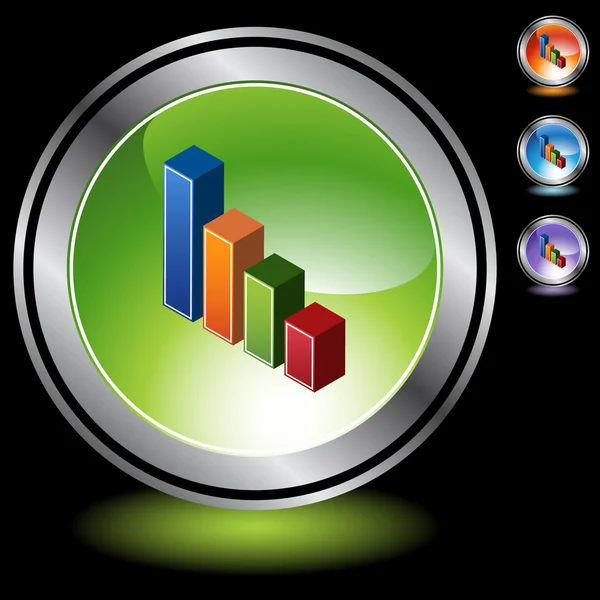 Staafdiagram web knop — Stockvector