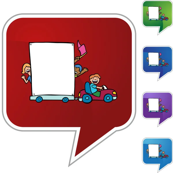 Kids and Mobile Sign — Stock Vector