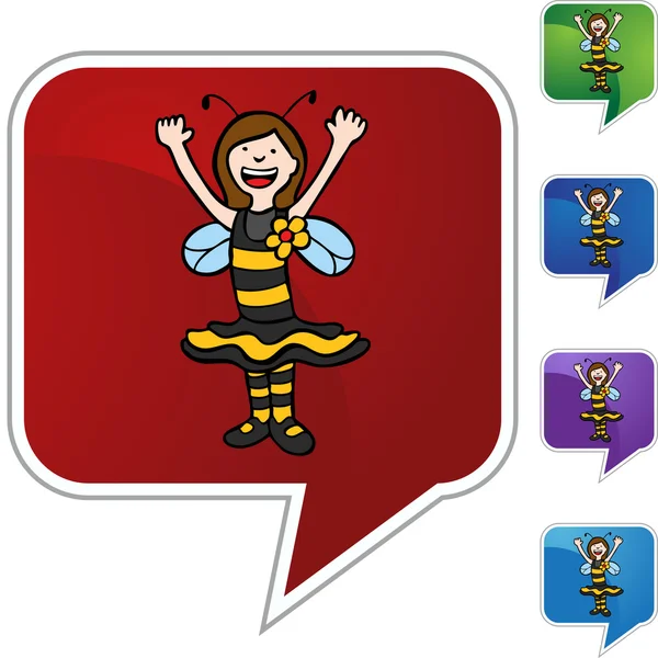 Bee Girl web pictogram — Stockvector