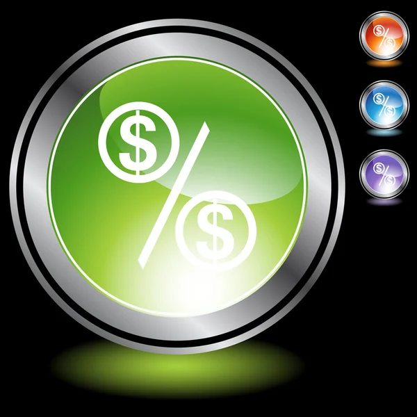 Taxa de percentagem ícone da web — Vetor de Stock