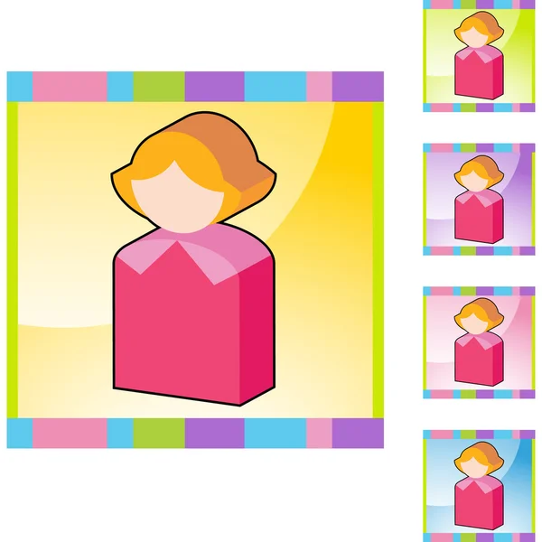 Mujer de negocios icono web — Vector de stock