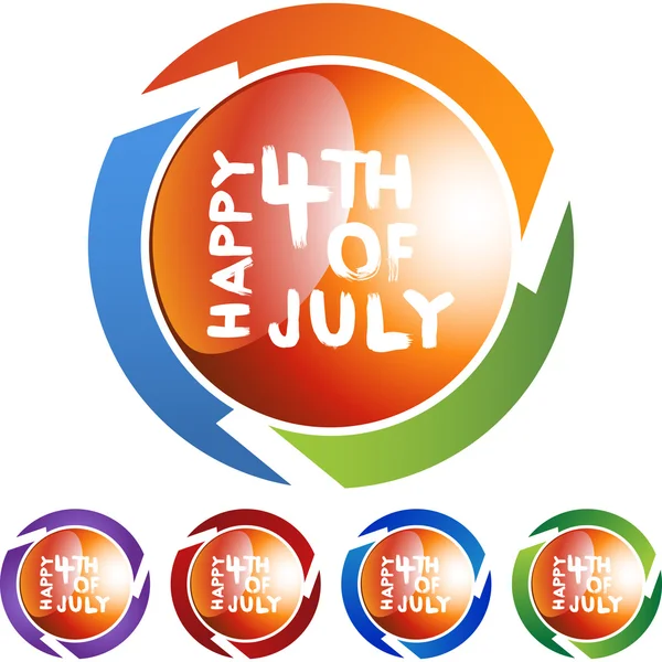 Happy Fourth July web icon — Stock Vector