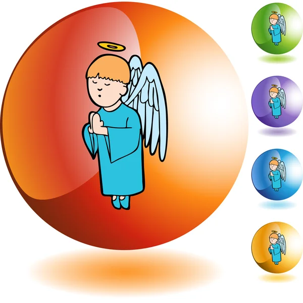 Praying Boy Angel — Stock Vector