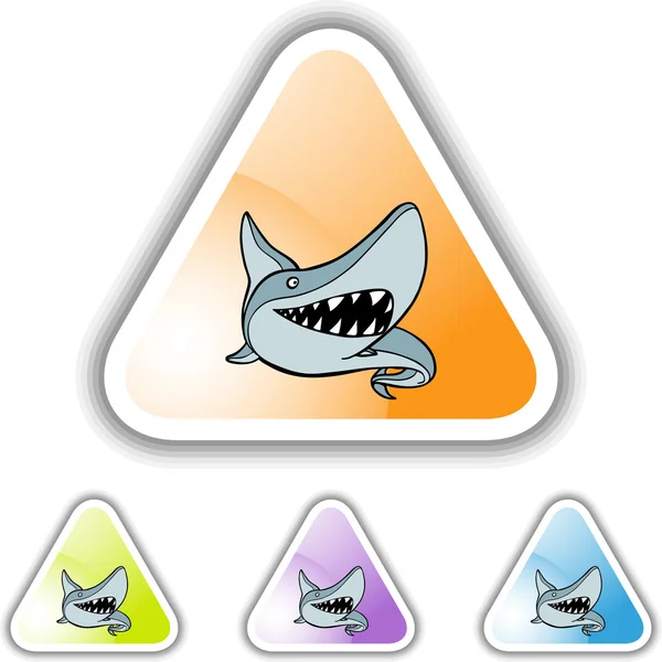 Žralok web tlačítko — Stockový vektor