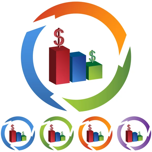 Staafdiagram web pictogram — Stockvector