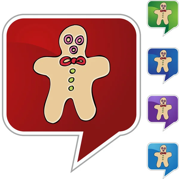 Gingerbread Man web pictogram — Stockvector