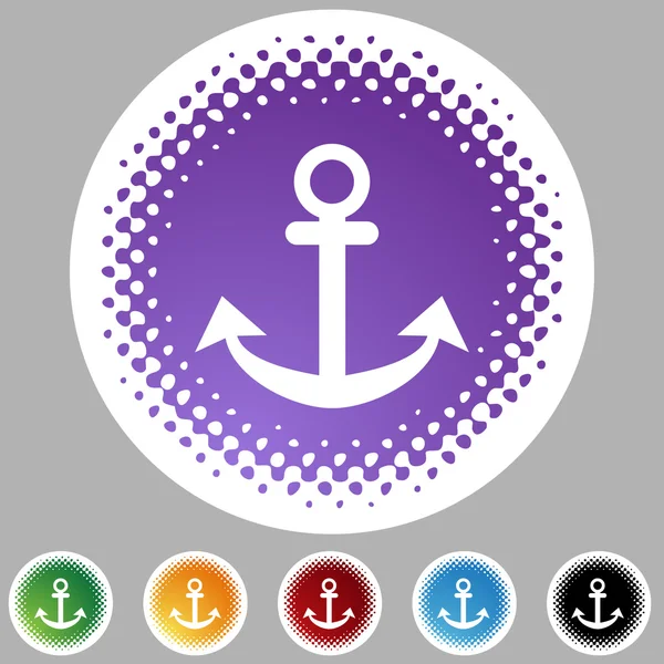 Boat anchor icon web button — Stock Vector