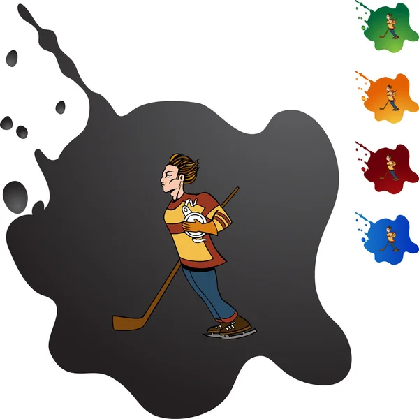 Icône du joueur de hockey — Image vectorielle