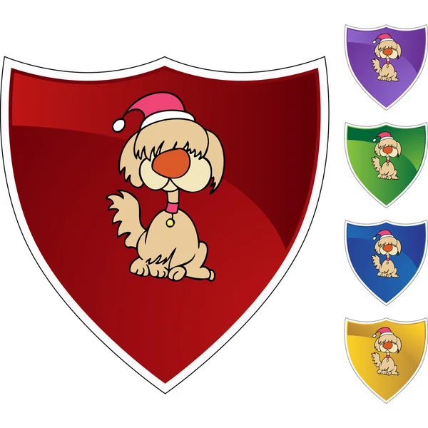 Icône web pour chien Noël — Image vectorielle