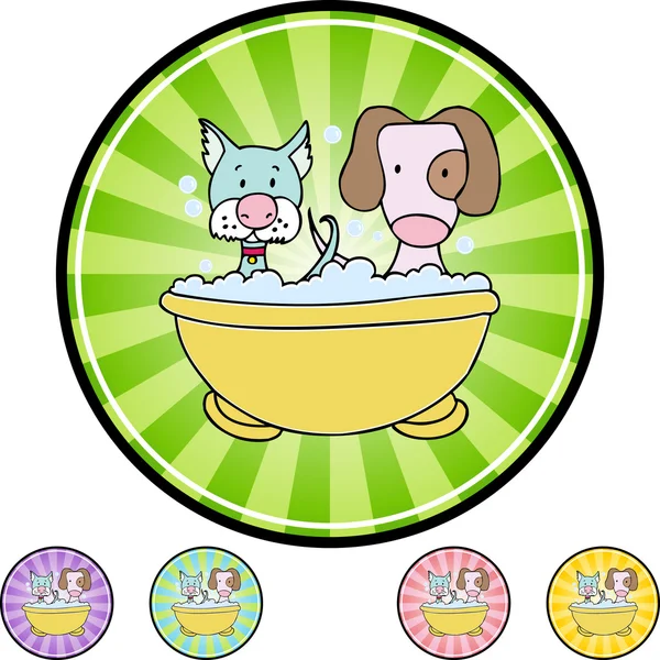 Icona web del bagno dei cuccioli — Vettoriale Stock