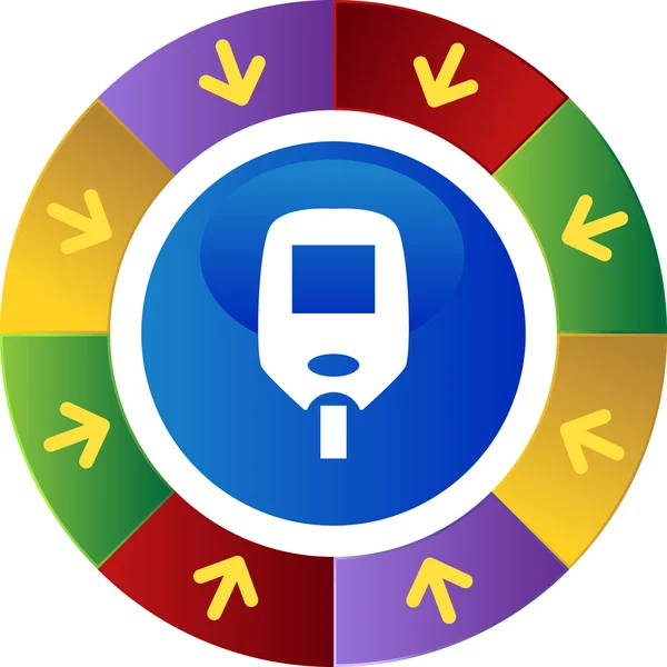 Diabetes Blood Test Monitor icon set — Stock Vector