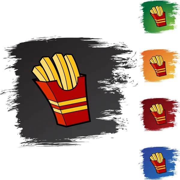 Botón web Papas fritas — Vector de stock