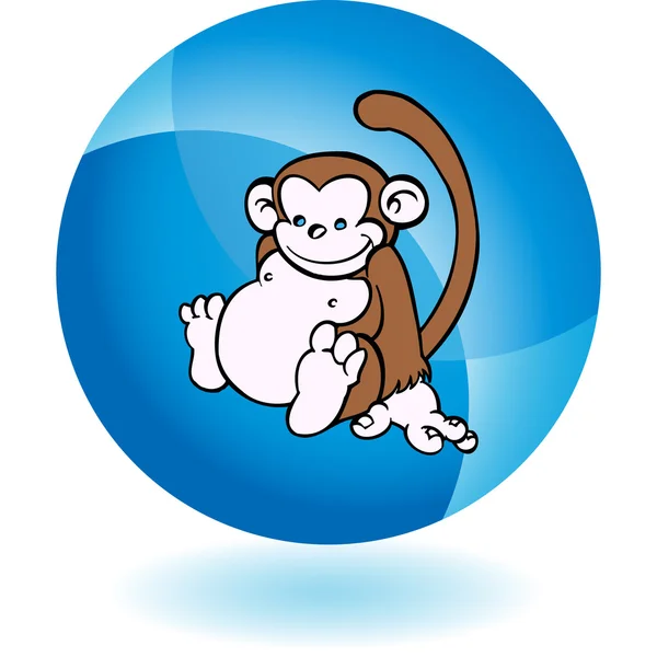 Botão web macaco — Vetor de Stock
