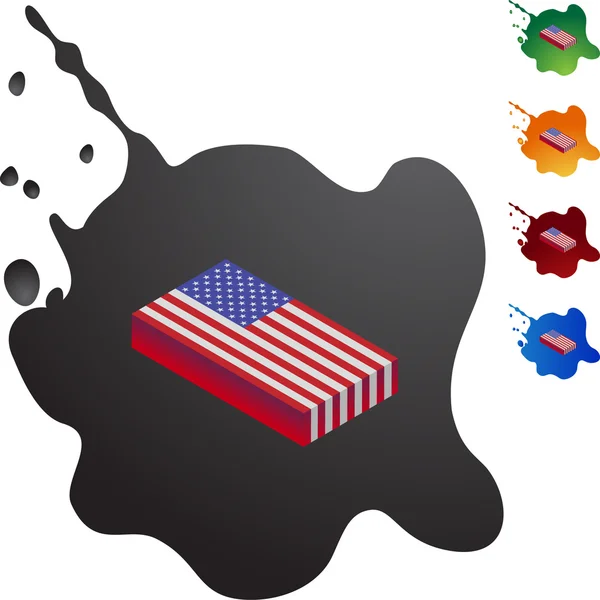Αμερικανική σημαία κουμπί web — Διανυσματικό Αρχείο