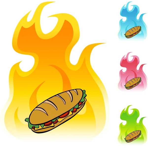 Botón web Sándwich Submarino — Vector de stock