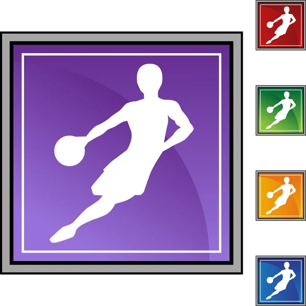Botón web de baloncesto — Archivo Imágenes Vectoriales