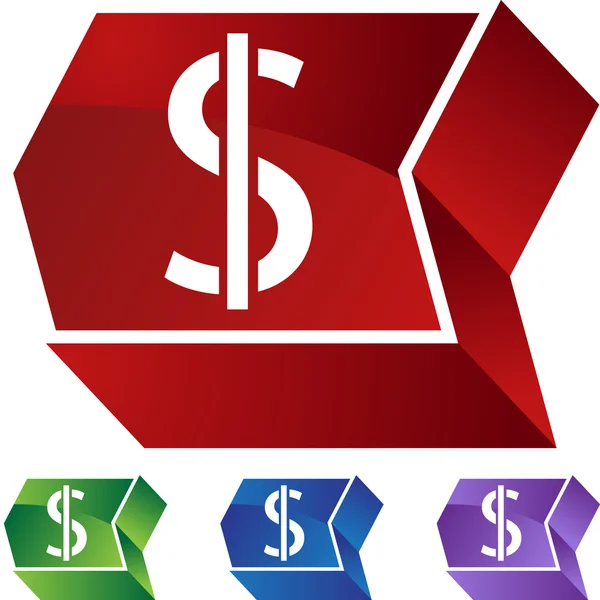 Dollar-Geld-Zeichen-Webbutton — Stockvektor