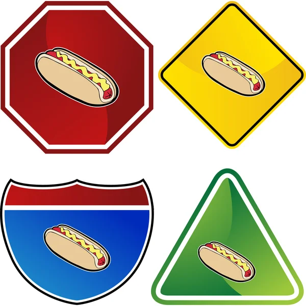 Hotdog icon button — Stock Vector