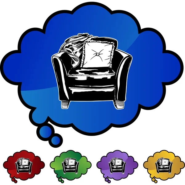 Chair icon button — Stock Vector