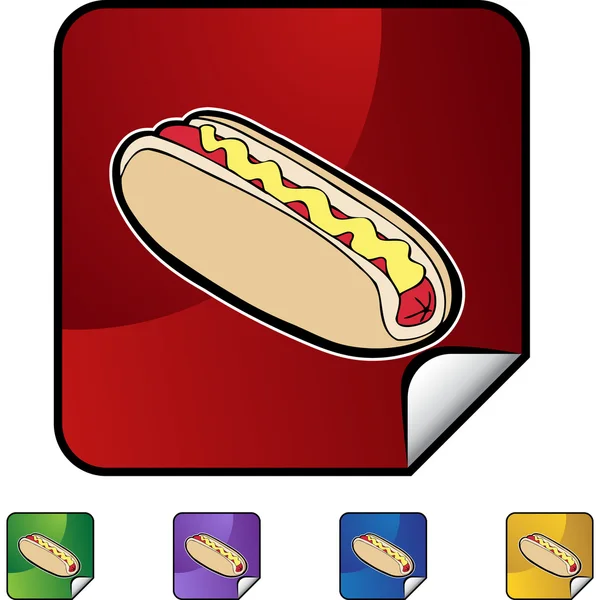 Bouton icône Hotdog — Image vectorielle