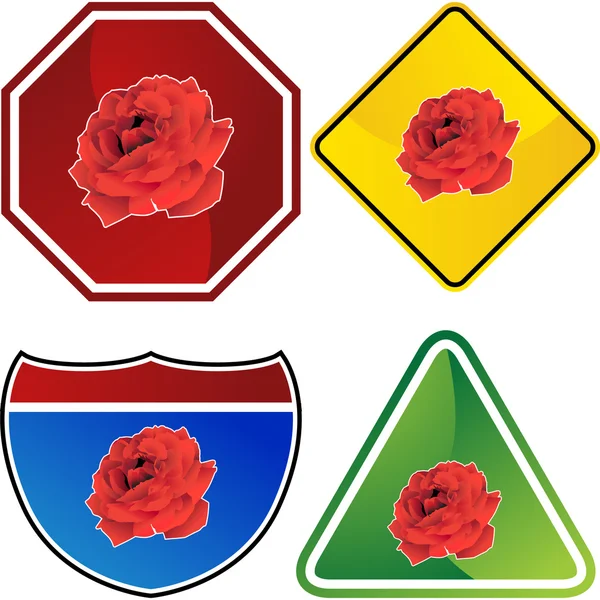 Rose web pictogram — Stockvector