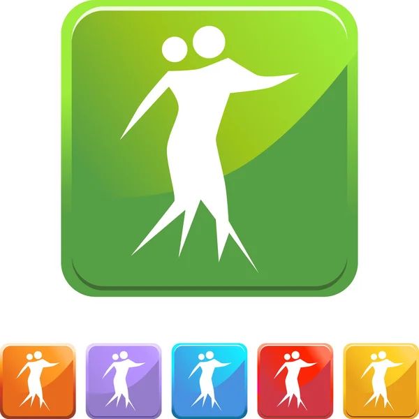 Couple Dancing web button — Stock Vector