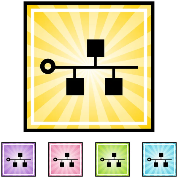 Ethernet botón de icono de columna vertebral — Archivo Imágenes Vectoriales