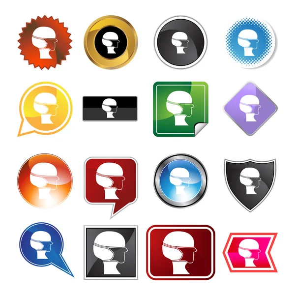 Masque chirurgical Variety Icon Set — Image vectorielle