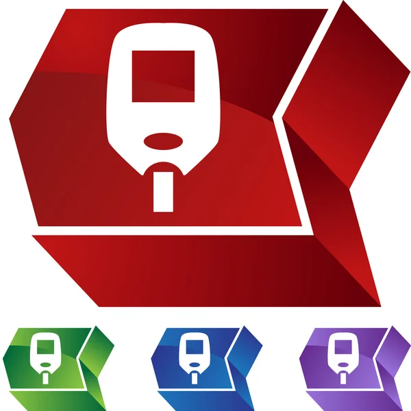 Diabetes Blood Test Monitor conjunto de ícones —  Vetores de Stock